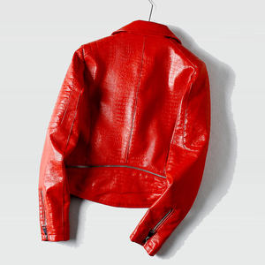 Hommes Crocodile style Faux Mode Vestes En Cuir Expédition Rapide PU Locomotive shorts Crocodile En Cuir Recadrée Biker Veste - Product Image 2