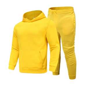Vente en gros Survêtements d'hiver unisexes à capuche en polaire solide Combinaisons de jogging Pull chaud et respirant 100% coton de haute qualité - Product Image 3