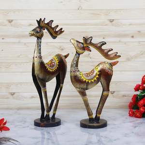 Ensemble de 2 cerfs peints en fer forgé pour la décoration de la maison et du jardin, idéal pour les espaces de vie et la décoration culturelle, prix de gros en provenance d'Inde - Product Image 6