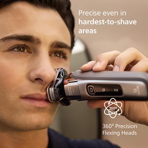 Afeitadora Eléctrica Húmeda/Seca con Doble Cuchilla Giratoria, Sistema de Afeitado Impermeable IPX7, Lavable, con Cápsula de Limpieza y Herramienta de Repuesto para Barba - Product Image 6