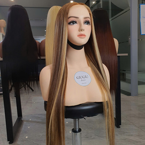 Pelucas de cabello humano frontal completo de hueso recto, cabello virgen crudo, pelucas frontales de encaje sin pegamento, prearrancadas para mujer - Product Image 1