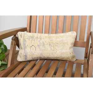 Beige Wool Kantha Patchwork <b>Pillow</b> 8x16 Inch Rustic Vintage Embroidered <b>Throw</b> <b>Pillow</b> Woven Portable for Car Christmas <b>Decor</b> - Product Image 1