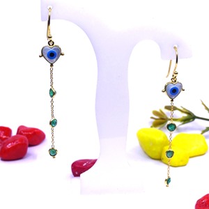 Pendientes colgantes de plata de ley 925 para mujer clásicos de todos los días, elegante abalorio de piedras preciosas multiturmalinas doradas Vermeil - Product Image 5