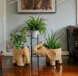 Maceta de mimbre Bohemia para interiores y exteriores, maceta decorativa en forma de Animal para el hogar, jardín, balcón, decoración para interiores y exteriores - Product Image 3