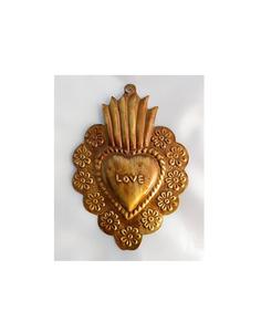 Strass Sacré Coeur Coeur Milagros Or Coeur avec cristaux en détresse Pour La Décoration Intérieure - Product Image 5