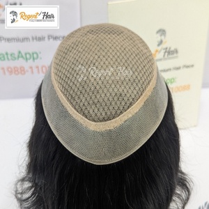 Premium REGENT Miraz Man's Toupee Remy Human <b>Hair</b> Hand <b>Tied</b> Weft Silk Base Natural Wave Straight Styles for Wholesale - Product Image 6