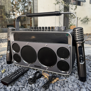 Loa di động kiểu robot Mosbros Karabass 15K với thân kim loại tích hợp, tay cầm hợp kim nhôm dành cho gia đình, sân sau, cắm trại - Product Image 4