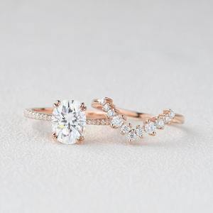 Anillo de Compromiso de Oro de 14k con Diamante Cultivado en Laboratorio con Corte Ovalado de Edición Limitada, Certificado por IGI, VVS, con Halo Trenzado para Mujer - Product Image 2