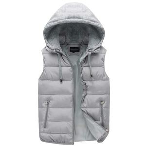 Gilet à Capuche pour Hommes et Femmes Hiver Sans Manches Logo Imprimé Personnalisé Fermeture à Glissière Gilet d'Extérieur Moelleux - Product Image 3
