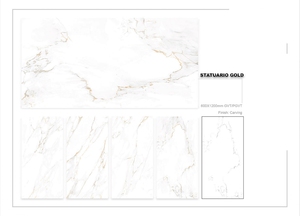 STATUARIO GOLD 600x1200mm Estilo europeo Mármol pulido Madera Travertino Granito Casa moderna Azulejos de porcelana rústica de alto brillo - Product Image 2
