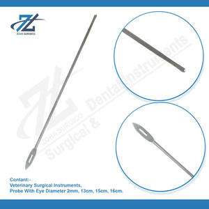Sonda con diámetro de ojo 2mm 15,0 cm Instrumentos quirúrgicos básicos Sonda con ojo Instrumentos quirúrgicos dentales maleables Pakistán - Product Image 2