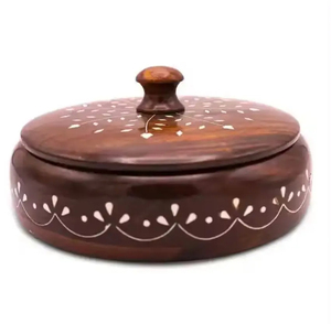 Caja de almacenamiento de madera Chapati de alta calidad con diseño elegante y práctico perfecto para servir Chapati en hoteles y hogares - Product Image 1