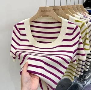 Knitted <b>Women's</b> Clothing Premium Quality T-<b>shirt</b> Fashionable Tops for <b>Women</b> - Product Image 3