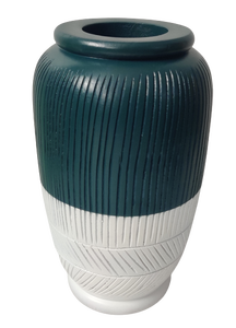 Décoration de maison et de jardin artisanale Grande ferme moderne Blanc et sarcelle Vendable 100% Vase indien en bois de manguier pots de fleurs et jardinières - Product Image 2