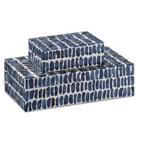 Lot de 2 Boîte à bijoux polyvalente Beau travail en résine Motif de pierre précieuse Travail Finition polie Quantité en vrac