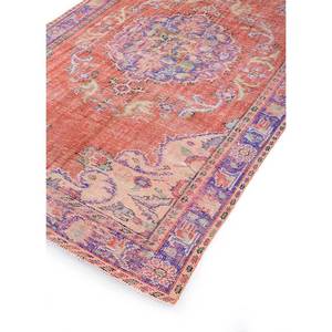 Tapis en laine noués à la main de grande taille, style vintage, motif médaillon rouge et orange, pour salon ou couloir - Pae-2689 - Product Image 2