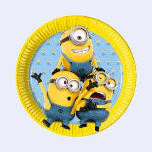 Platos Desechables de Papel de Minions de 23 cm, 6 Piezas, Artículos para Fiestas - Product Image 1