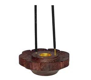 Porta bastoncini di incenso in legno Cum Dhoop portacandele: Ash Catcher