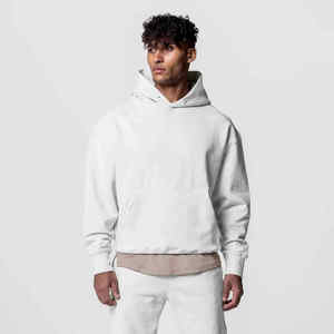 High Quality 100% Cotton Men's French Terry Fleece Tracksuit Set XL Oversized Elastic Waist Cropped Hoodie Joggers Quick Dry - Product Image 2