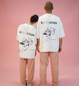 Sweat à capuche lourd pour hommes Streetwear Graphic Vintage Oversized Print Plus Size Heavyweight Cotton T-shirts pour hommes - Product Image 5