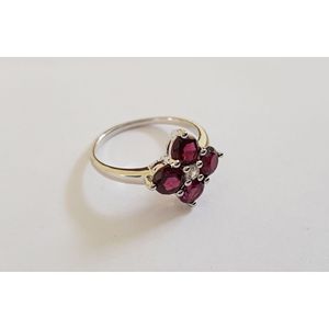 Handmade <b>925</b> Sterling <b>Silver</b> <b>Ring</b> for Women Natural Garnet White Topaz Stone Handcrafted Jewelry for Everyday Wear Shah Gems - Product Image 6