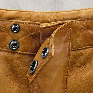 Pantalones Casuales Rectos de Cuero Genuino al por Mayor, Elásticos en la Cintura, para Hombre, con Logotipo Personalizado, Antiarrugas, Diseño Ligero, Servicio OEM - Product Image 4