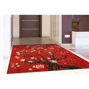 Alfombra con diseño de árbol de Van Gogh: reproducción artística de flor de almendro, decoración decorativa, alfombra suave no tejida - Product Image 4