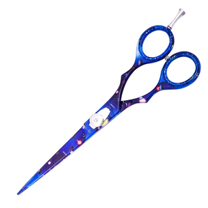 Tijeras de corte de pelo de peluquero de acero inoxidable japonés profesional diseño de Damasco con etiqueta privada para uso de belleza - Product Image 2