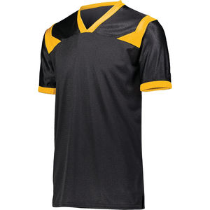 Venta al por mayor de ropa de fútbol ligera de secado rápido para adultos logotipo personalizado cuello de gran tamaño sublimación manga corta uniforme - Product Image 3