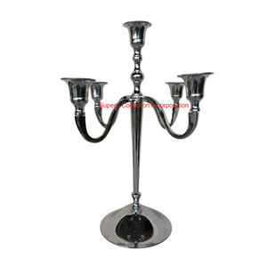 Nouveau Antique 5 bras argent plaqué fer chandelier en gros décor à la maison décor de noël accessoires d'éclairage candélabre - Product Image 1