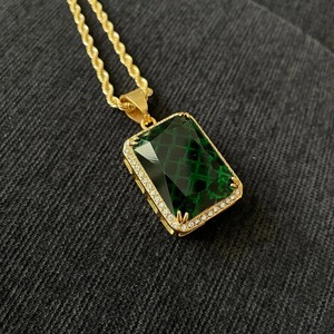 Pendentif en pierre de rubis rouge noir vert bleu en argent sterling 925 pour la fabrication de diamants glacés pour les bijoux de mode - Product Image 1