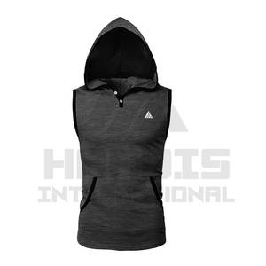 Men's Fitness <b>Sleeveless</b> <b>Hoodie</b> Gym Exercise <b>Hoodie</b> Hot Sale Gym Men Sports Fitness Gym Wear <b>Sleeveless</b> <b>Hoodie</b> - Product Image 3