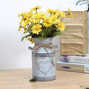 Florero de boda de alta calidad de estilo europeo rústico hecho en metal galvanizado para decoración de bodas - Product Image 1