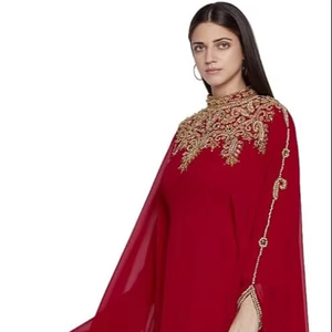 Kaftan marocain brodé de Dubaï, Abaya arabe modeste, robe maxi ornée de perles à la main, tenue de soirée, robe de mariée, robe de plage élégante, Jellabiya, longueur au sol, ODM - Product Image 1