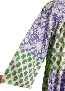 Robe longue en coton imprimé à la main à motifs floraux, style bohème, pour femmes, pour l'été - Product Image 4