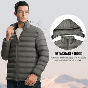 Chaqueta Acolchada Desmontable para Hombre al por Mayor, Ligera, Resistente al Agua, Aislante, para Invierno, con Impresión de Logotipo, Parche Bordado - Product Image 6