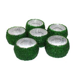 Rond de serviette en perles de rocaille durables faites à la main pur Rond de serviette perlé de conception Unique pour la table entièrement personnalisée - Product Image 6