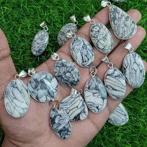 Top Qualité Pinolith Gemstone Pendentif Naturel Meilleur Designer Pinolith Gemstone Pendentif Métal Gemstone Pendentif Cabochon - Product Image 5