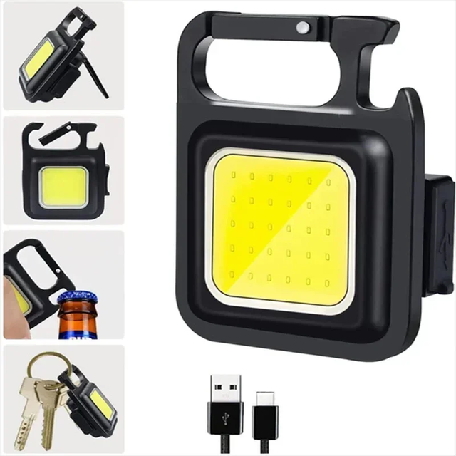 Hot Selling Mini Flashlight USB Portable Rechargeable Keychain Pocket Clip Outdoor Hiking Fishing Camping Led Work Light