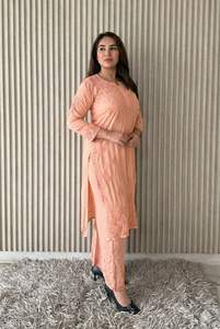 Lucknowi Chikankari Natural Straight Summer 3D <b>Anchor</b> Thread Work Modal Kurti Plazo Set | Ladies Ethnic Wear 38-46 Size - Product Image 6