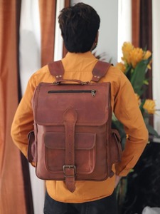 กระเป๋าสะพายหลังหนังสำหรับผู้ชายและผู้หญิงกระเป๋าเป้ใส่แล็ปท็อปกระเป๋าเป้สะพายหลังทรงกระเป๋านักเรียนสำหรับผู้ชายและผู้หญิงกระเป๋าเดินทางที่ดีที่สุด - Product Image 4