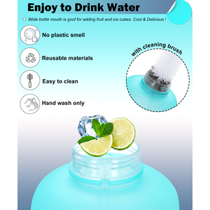 Silverjet Plastic Water <b>Bottle</b> 64oz Large Capacity Sport <b>Bottle</b> With <b>Straw</b> Lid For Camping Travel - Product Image 3