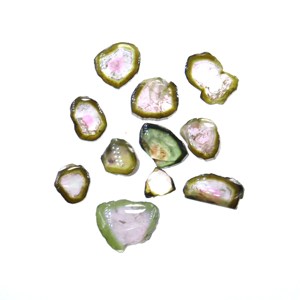 High Quality 11-Piece <b>Watermelon</b> Bio Tourmaline Slices Natural Loose Gemstones High End Gemstone Collection - Product Image 3
