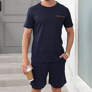 Ensemble chemise et short pour homme Ensemble de survêtements d'été respirants 2 pièces avec poches Vêtements d'extérieur décontractés - Product Image 4