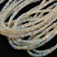 Cuentas de Ópalo Etíope de Alta Calidad AAA de 4 mm, Cuentas Redondas Naturales Multicolor Amarillas para la Elaboración de Joyería DIY
