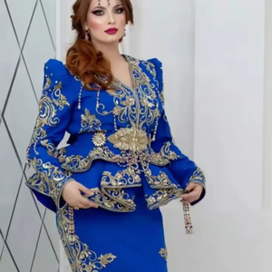 IMPRESIONANTE VESTIDO DE KARAKOU BORDADO CON CUENTAS DE CRISTAL EMBELLECIDAS, PIEDRA, PERLAS, TRABAJO DE DABKA @ 2024 - Product Image 1