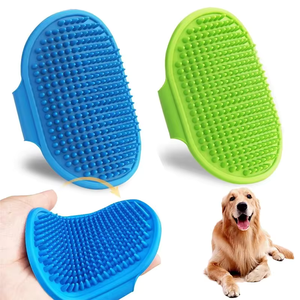 Cepillo Premium para el Cuidado de Perros, Ecológico, de Silicona y Algodón, Cepillo de Baño para Mascotas, Peine de Goma para Masaje Relajante, Ajustable, de Cristal para Baño - Product Image 1