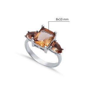 Anillo de racimo de piedra de sultanita de pera Baguette de 8x10mm, joyería de plata de ley 925 chapada en rodio para comprador mayorista - Product Image 2