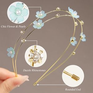 <span class=keywords><strong>Serre</strong></span>-têtes en métal pour femmes, bandeaux fins antidérapants <span class=keywords><strong>avec</strong></span> strass et perles, accessoires de cheveux de <span class=keywords><strong>mariée</strong></span> mignons pour femmes et filles - Product Image 6