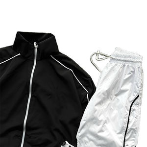 Fait sur mesure 2025 coupe-vent survêtement broderie fermeture éclair ensemble de survêtement pantalon de survêtement en nylon coupe-vent survêtements ensembles pour hommes - Product Image 3